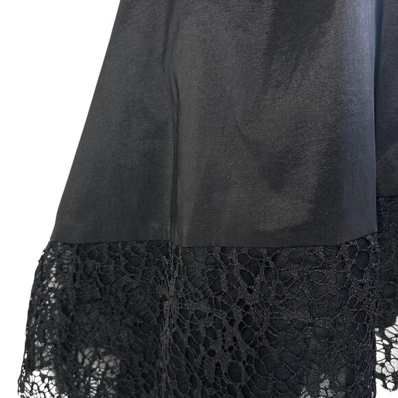 Betsy & Adam Lace Hi-Low A Line Evening Dress in Black - Picture 6 of 10